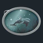 Boucle De Ceinture Ovale Dream dauphin<br><div class="desc">Dolphin Dream - Imaginaire numérique - Peinture artistique de KSZP</div>