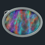 Boucle De Ceinture Ovale Éclair arc-en-ciel<br><div class="desc">Frappant! ! éclairs colorés arc-en-ciel sur les cadeaux et accessoires disponibles à la personnaliser.</div>