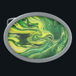 Boucle De Ceinture Ovale Elégant Crazy Agate 5 - Vert Jaune<br><div class="desc">Conception par LEMAT WORKShttps://pinterest.com/lematworks/https://zazzle.com/lematworks*/collections</div>