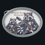 Boucle De Ceinture Ovale Énergetic Raccoon Band : Rocking the Stage!<br><div class="desc">Cette conception met en valeur un groupe de ratons laveurs de guitares avec un enthousiasme fou, captant l'énergie brute et la passion d'une véritable performance rock. Parfait pour les amateurs de raton laveur et de guitare, il est incontournable pour tous ceux qui apprécient l'esprit de la musique et le charme...</div>