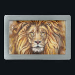 Boucle de ceinture ovale face de lion artistique<br><div class="desc">Visage de lion artistique</div>