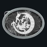 Boucle De Ceinture Ovale Feu de dragon<br><div class="desc">L'art tribal. Le dragon qui tire. Noir et Blanc.</div>