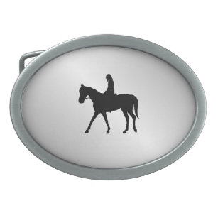 Boucle De Ceinture Ovale Fille en argent du cheval