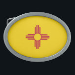 Boucle De Ceinture Ovale Flag du Nouveau-Mexique<br><div class="desc">Le drapeau de l'état du Nouveau-Mexique patriotique.</div>