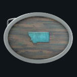 Boucle De Ceinture Ovale Forme d'état du Montana Turquoise<br><div class="desc">Forme d'état du Montana Turquoise</div>