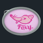 Boucle De Ceinture Ovale Foxy filles ceinture rose graphique boucle<br><div class="desc">Boucle rose graphique Foxy conçu par Sarah Trett.</div>