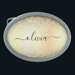 Boucle De Ceinture Ovale Gold Parties scintillant Girly Luxe Moderne Monogr<br><div class="desc">Gold Faux Foil Metallic Sparkle Parties scintillant brossé Métal Monogramme Nom Ceinture Buckle. Cela rend la graduation parfaite, doux 16 16ème, 18ème, 21ème, 30ème, 40ème, 50ème, 60ème, 70ème, 80ème, 90ème, 100ème anniversaire, mariage, douche nuptiale, anniversaire, baby shower ou cadeau de fête de bachelorette pour quelqu'un qui aime les styles glam...</div>