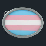 Boucle De Ceinture Ovale Indicateur de fierté transgenre<br><div class="desc">Le drapeau de la Transgender Pride a été créé par la transsexuelle américaine Monica Helms en 1999, et a été présenté pour la première fois lors d'une parade de la fierté à Phoenix, Arizona, États-Unis en 2000. Le drapeau représente la communauté transgenre et se compose de cinq bandes horizontales :...</div>