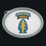 Boucle De Ceinture Ovale Insigne des forces spéciales - Onglet aéroporté<br><div class="desc">Insigne de manche à épaulettes des forces spéciales de l'armée américaine. Tab de tête et d'appui aérien des forces spéciales de l'Armée bleue.</div>