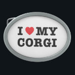 Boucle De Ceinture Ovale Je Coeur Mon Corgi Belt Buckle<br><div class="desc">corgi,  chien,  animal de compagnie,  amant,  coeur,  mon,  maman,  papa,  propriétaire,  race,  bébé furry</div>