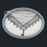 Boucle De Ceinture Ovale Keffiyeh Écharpe palestinienne tissu traditionnel<br><div class="desc">Palestinien / arabe Keffiyeh noir et blanc Écharpe conçu comme enveloppé autour du cou, élément isolé sur blanc. Le keffiyeh, aussi connu sous le nom de hatta, est une coiffure arabe traditionnelle. Historiquement, elle a été portée par des communautés nomades — ou bédouins — dans la Palestine historique. Il est...</div>