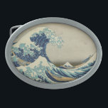 Boucle De Ceinture Ovale La Grande Vague au large de Kanagawa<br><div class="desc">La Grande Vague au large de Kanagawa, aussi connue sous le nom de La Grande Vague ou simplement La Vague, est un bloc de bois imprimé par l'artiste japonais Katsushika Hokusai. Exemple de l'art ukiyo-e, il a été publié entre 1830 et 1833 comme le premier dans la série de Hokusai...</div>