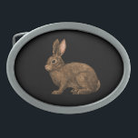 Boucle De Ceinture Ovale Lapin 2<br><div class="desc">Un lapin mignon peint à la main.</div>