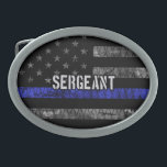 Boucle De Ceinture Ovale Le sergent Thin Blue Line Distresse<br><div class="desc">Le sergent Thin Blue Line Distresse</div>