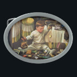 Boucle De Ceinture Ovale L'enfant en bas âge vide des bourses<br><div class="desc">Artiste : Enfant en bas âge de Stevan Dohanos | vidant les bourses des invités dans la chambre à coucher</div>