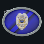 Boucle De Ceinture Ovale Ligne Bleue fine avec insigne<br><div class="desc">Cette conception vise à honorer les hommes et les femmes courageux qui protègent nos collectivités. Ce symbole policier,  shérif et policier est un bel hommage graphique à ceux qui servent et à ceux qui ont fait le sacrifice ultime.</div>