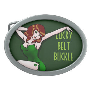 Boucle De Ceinture Ovale Lucky Belt Buckle Lucky St. Patrick's Pinup cadeau