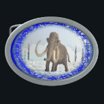 Boucle De Ceinture Ovale Mammoth laineux<br><div class="desc">Mammouth laineux dans un cadre typique de la toundra de l'âge glaciaire. Les mammouths laineux n'étaient pas sensiblement plus grands que les éléphants africains d'aujourd'hui. Les taureaux mammouths cultivés à part entière atteignaient des hauteurs entre 9, 2 pi et 9, 8 pi, tandis que les variétés naines atteignaient entre 6...</div>