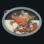 Boucle De Ceinture Ovale Match de hockey sur glace<br><div class="desc">Artiste : Match de hockey professionnel de glace de la tonnelle | de Maurice</div>