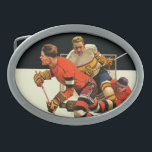 Boucle De Ceinture Ovale Match de hockey sur glace<br><div class="desc">Artiste : Match de hockey professionnel de glace de la tonnelle | de Maurice</div>