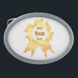Boucle De Ceinture Ovale Meilleure maman jamais Golden Lauréat du prix ruba<br><div class="desc">Cool présent pour les mères Golden Lauréat ruban avec typographie Meilleure maman jamais</div>