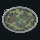 Boucle De Ceinture Ovale Motif de camouflage vert<br><div class="desc">Motif Camouflage sur cadeaux et accessoires.</div>