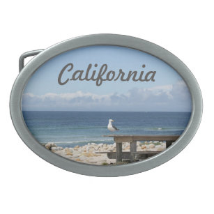Boucle De Ceinture Ovale Mouette au bord de la mer en Californie