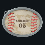 Boucle De Ceinture Ovale Numéro de base-ball Vintage personnalisé Rétro<br><div class="desc">Personnalisé vintage nom de baseball numéro design rétro peut être bon pour vous si vous aimez Baseball. Ou cela pourrait être un grand cadeau pour ceux qui aiment le baseball.</div>