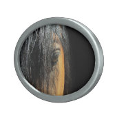 Boucle De Ceinture Ovale OEil d'une baie équine de cheval photo (Devant Droit)