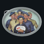 Boucle De Ceinture Ovale Paquet de Willie Gillis de maison<br><div class="desc">Artiste : L'armée de Norman Rockwell | privée avec le lot d'entretien a traîné par des supérieurs</div>