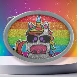Boucle De Ceinture Ovale Parties scintillant arc-en-ciel Unicorn Sparkly LG<br><div class="desc">La licorne arc-en-ciel brille de façon éclatante avec un effet de fausse parties scintillant. L'Arrière - plan présente une parties scintillant brillante. Disponible dans d'autres mignons personnages de dessins animés kawaii et de nombreuses autres combinaisons de couleurs.</div>