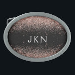 Boucle De Ceinture Ovale Parties scintillant rose or rose pâle Monogramme I<br><div class="desc">Black and Rose Gold - Blush Pink Sparkle Parties scintillant Monogramme Nom Belt Buckle. Cela rend la graduation parfaite, doux 16 16ème, 18ème, 21ème, 30ème, 40ème, 50ème, 60ème, 70ème, 80ème, 90ème, 100ème anniversaire, mariage, douche nuptiale, anniversaire, baby shower ou cadeau de fête de bachelorette pour quelqu'un qui aime les styles...</div>