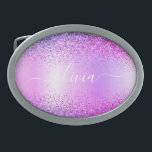 Boucle De Ceinture Ovale Parties scintillant violet Métal Monogramme Nom Mo<br><div class="desc">Purple Faux Foil Métallic Sparkle Parties scintillant Brossé Métal Monogramme Nom Ceinture Boucle. Cela rend la graduation parfaite, doux 16 16ème, 18ème, 21ème, 30ème, 40ème, 50ème, 60ème, 70ème, 80ème, 90ème, 100ème anniversaire, mariage, douche nuptiale, anniversaire, baby shower ou cadeau de fête de bachelorette pour quelqu'un qui aime les styles glam...</div>