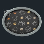 Boucle De Ceinture Ovale Pawprints Belt Buckle<br><div class="desc">Pawprints Belt Buckle</div>