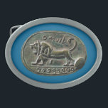 Boucle De Ceinture Ovale Phoque Megiddo<br><div class="desc">Comprend un rendu numérique du Phoque Megiddo, également connu sous le nom de Sceau de Jeroboam ou de Sceau de Shema. Le phoque a été découvert en 1904 lors de fouilles archéologiques menées par Gottlieb Schumacher à Megiddo dans ce qui est maintenant le nord d'Israël pendant l'occupation turque de la...</div>