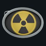 Boucle De Ceinture Ovale Radioactif<br><div class="desc">Symbole d'avertissement radioactif</div>