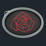 Boucle De Ceinture Ovale Red Rose Belt Buckle<br><div class="desc">Le design est d'art original.</div>