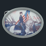 Boucle De Ceinture Ovale Repris : Une histoire philippine de guerre<br><div class="desc">Soldat de Guernesey Moore | à cheval à côté des soldats d'infanterie</div>