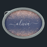 Boucle De Ceinture Ovale Rose bleu marine Gold Blush Pink Parties scintilla<br><div class="desc">Navy Blue et Rose Gold - Blush Pink Sparkle Parties scintillant Script Monogramme Nom Ceinture Buckle. Cela rend la graduation parfaite, doux 16 16ème, 18ème, 21ème, 30ème, 40ème, 50ème, 60ème, 70ème, 80ème, 90ème, 100ème anniversaire, mariage, douche nuptiale, anniversaire, baby shower ou cadeau de fête de bachelorette pour quelqu'un qui aime...</div>