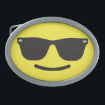 Boucle De Ceinture Ovale Sourire avec lunettes de soleil Emoji Belt Buckle<br><div class="desc">Sourire avec lunettes de soleil Emoji Belt Buckle</div>