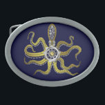 Boucle De Ceinture Ovale Steampunk embraye le poulpe Kraken<br><div class="desc">Ce monstre de mer tentacled de steampunk a huit fil-comme des annexes d'or, une vitesse argentée centrale et l'abondance des vitesses et des boulons composant sa tête, yeux et tasses d'aspiration. C'est un poulpe de robot/kraken, un monstre de machine en métal pour n'importe qui qui aime les créatures geeky de...</div>