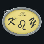 Boucle De Ceinture Ovale Symbole de Leo Zodiac Standard par Kenneth Yoncich<br><div class="desc">Symbole de zodiaque Leo Boucle de ceinture standard. Image Copyright (C) Kenneth Kenji Yoncich. Tous droits réservés.</div>