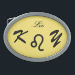 Boucle De Ceinture Ovale Symbole de Leo Zodiac Standard par Kenneth Yoncich<br><div class="desc">Symbole de zodiaque Leo Boucle de ceinture standard. Image Copyright (C) Kenneth Kenji Yoncich. Tous droits réservés.</div>