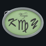 Boucle De Ceinture Ovale Symbole du Zodiaque de la Virgo Standard par Kenne<br><div class="desc">Symbole Zodiaque Virgo Standard,  boucle de ceinture. Image Copyright (C) Kenneth Kenji Yoncich. Tous droits réservés.</div>