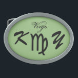 Boucle De Ceinture Ovale Symbole du Zodiaque de la Virgo Standard par Kenne<br><div class="desc">Symbole Zodiaque Virgo Standard,  boucle de ceinture. Image Copyright (C) Kenneth Kenji Yoncich. Tous droits réservés.</div>