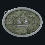 Boucle De Ceinture Ovale SYMBOLE Zodiaque Libra Camouflage numérique Woodla<br><div class="desc">Un symbole Libra Zodiac sur un arrière - plan d'impression texture design de camouflage numérique vert olive. Un design urbain moderne et racé pour une idée cadeau d'anniversaire sur mesure. Les modèles sont disponibles dans une sélection d'options de couleurs populaires. Utilisez le lien "Demandez à ce concepteur" pour nous contacter...</div>