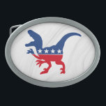 Boucle De Ceinture Ovale T-Rex patriotique anti-politique<br><div class="desc">Fatigué de la politique ? Épuisé par tous les drames de gauche et de droite ? Entrez dans le T-Rex, le dinosaure politique ultime en rouge, blanc et bleu ! Avec des étoiles à travers son corps et une silhouette féroce, ce T-Rex est là pour rappeler à tous que parfois,...</div>