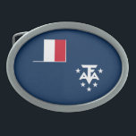 Boucle De Ceinture Ovale Terres australes françaises de l'Antarctique<br><div class="desc">Drapeau patriotique des Terres françaises du Sud et de l'Antarctique.</div>