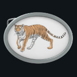 Boucle De Ceinture Ovale Tigre 2<br><div class="desc">Illustration vectorielle à main d'un tigre</div>
