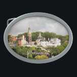 BOUCLE DE CEINTURE OVALE VILLAGES DE WALES<br><div class="desc">Les magnifiques bâtiments de style italien du village de Portmeirion Wales UK.</div>